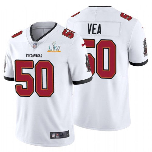 Mens Tampa Bay Buccaneers #50 Vita Vea White 2021 Super Bowl LV Limited Stitched Jersey