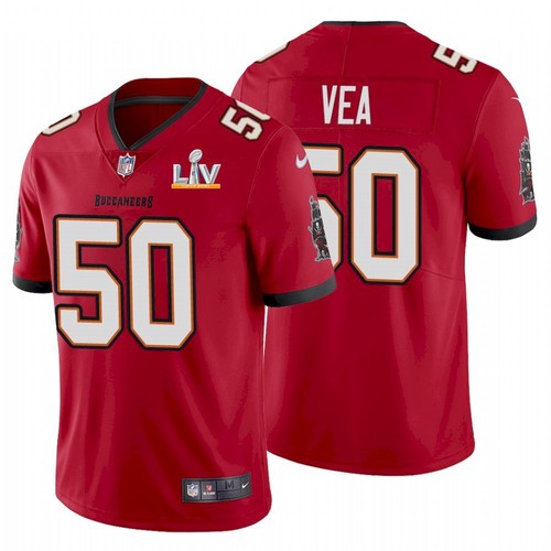 Mens Tampa Bay Buccaneers #50 Vita Vea Red 2021 Super Bowl LV Limited Stitched Jersey