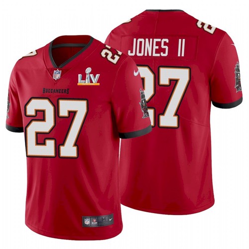 Mens Tampa Bay Buccaneers #27 Ronald Jones II Red 2021 Super Bowl LV Limited Stitched Jersey