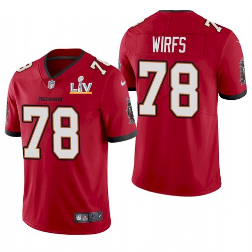 Mens Tampa Bay Buccaneers #78 Tristan Wirfs Red 2021 Super Bowl LV Limited Stitched Jersey
