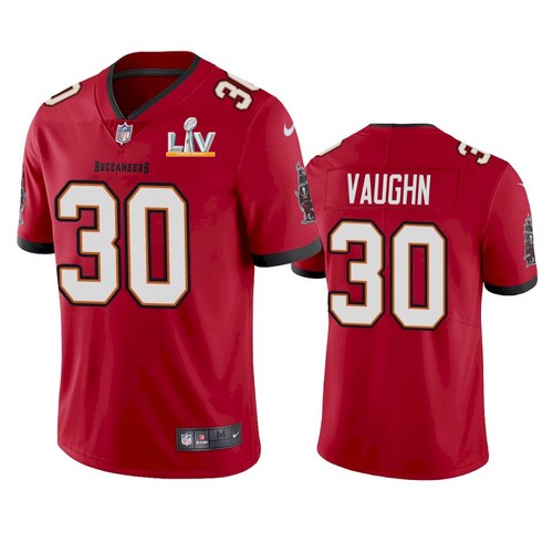 Mens Tampa Bay Buccaneers #30 KeShawn Vaughn Red 2021 Super Bowl LV Limited Stitched Jersey