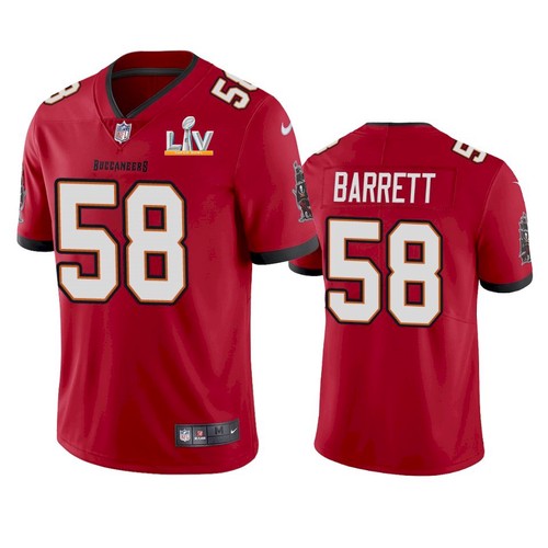 Mens Tampa Bay Buccaneers #58 Shaquil Barrett Red 2021 Super Bowl LV Limited Stitched Jersey