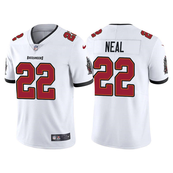 Mens Tampa Bay Buccaneers #22 Keanu Neal White Super Bowl LV Limited Stitched Jersey