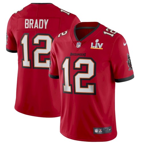 Mens Tampa Bay Buccaneers #12 Tom Brady Red 2021 Super Bowl LV Limited Stitched Jersey