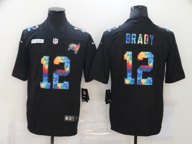 Mens Tampa Bay Buccaneers #12 Tom Brady 2020 Black Crucial Catch Limited Stitched Jersey