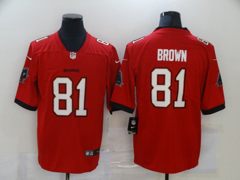 Mens Tampa Bay Buccaneers #81 Antonio Brown Red Vapor Untouchable Limited Stitched Jersey