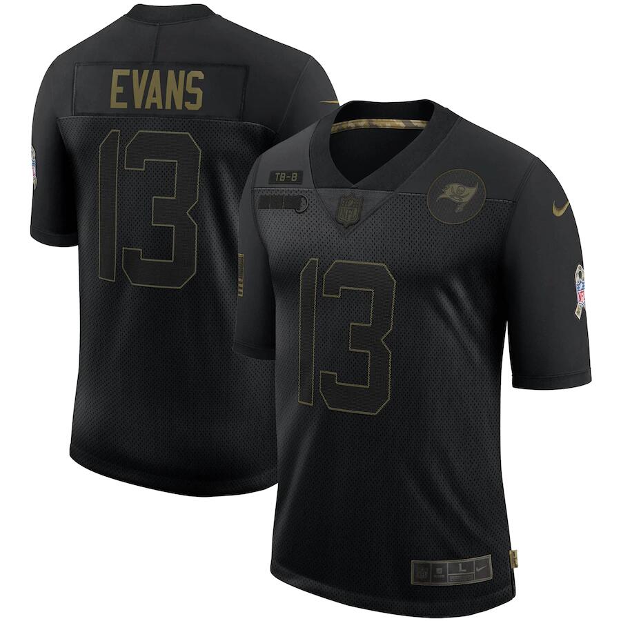 Mens Tampa Bay Buccaneers #13 Mike Evans Black 2020 Salute To Service Limited Stitched Jersey
