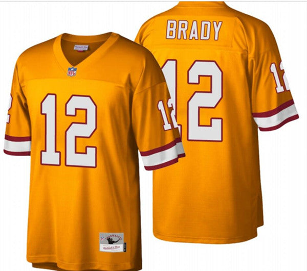 Mens Tampa Bay Buccaneers #12 Tom Brady Orange Stitched Jersey