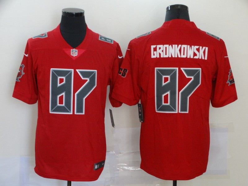 Mens Tampa Bay Buccaneers #87 Rob Gronkowski Red Limited Stitched NFL Jersey
