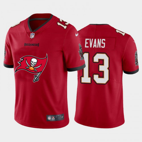 Mens Tampa Bay Buccaneers #13 Mike Evans Red 2020 Team Big Logo Limited Stitched Jersey