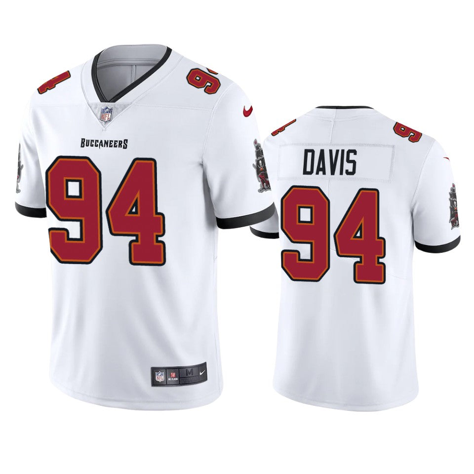 Mens Tampa Bay Buccaneers #94 Khalil Davis New White Vapor Untouchable Limited Stitched Jersey