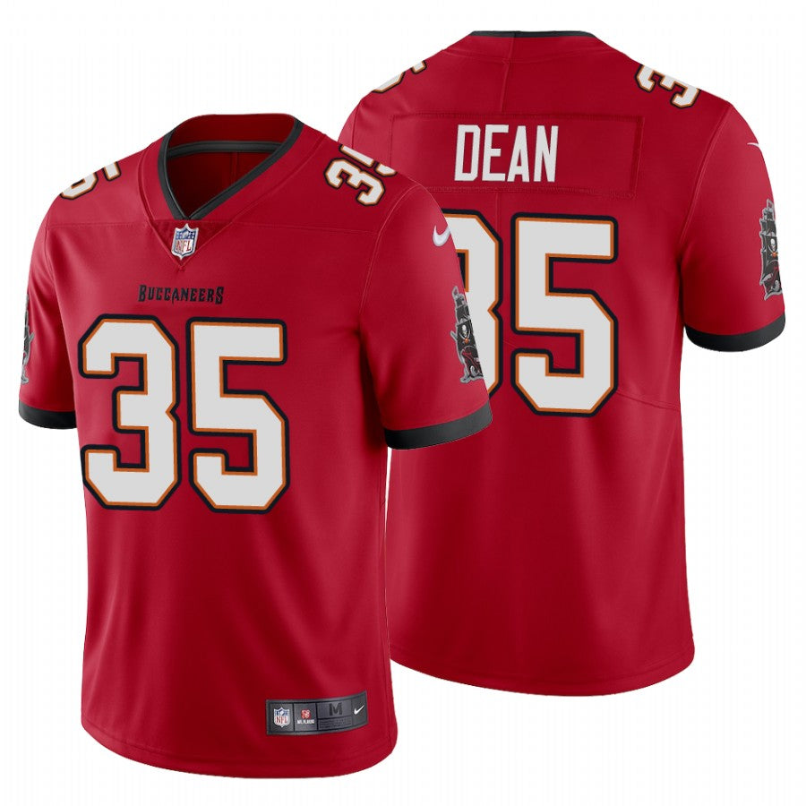 Mens Tampa Bay Buccaneers #35 Jamel Dean New Red Vapor Untouchable Limited Stitched Jersey