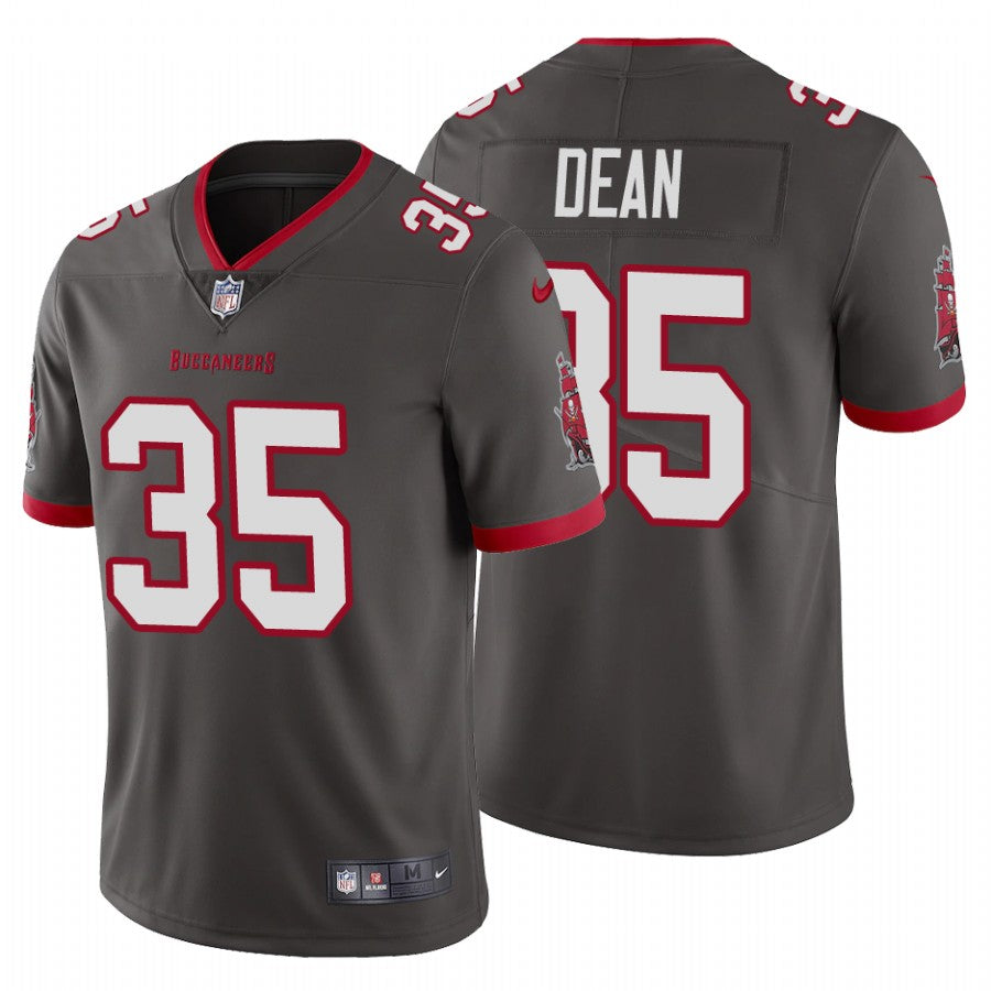 Mens Tampa Bay Buccaneers #35 Jamel Dean New Grey Vapor Untouchable Limited Stitched Jersey