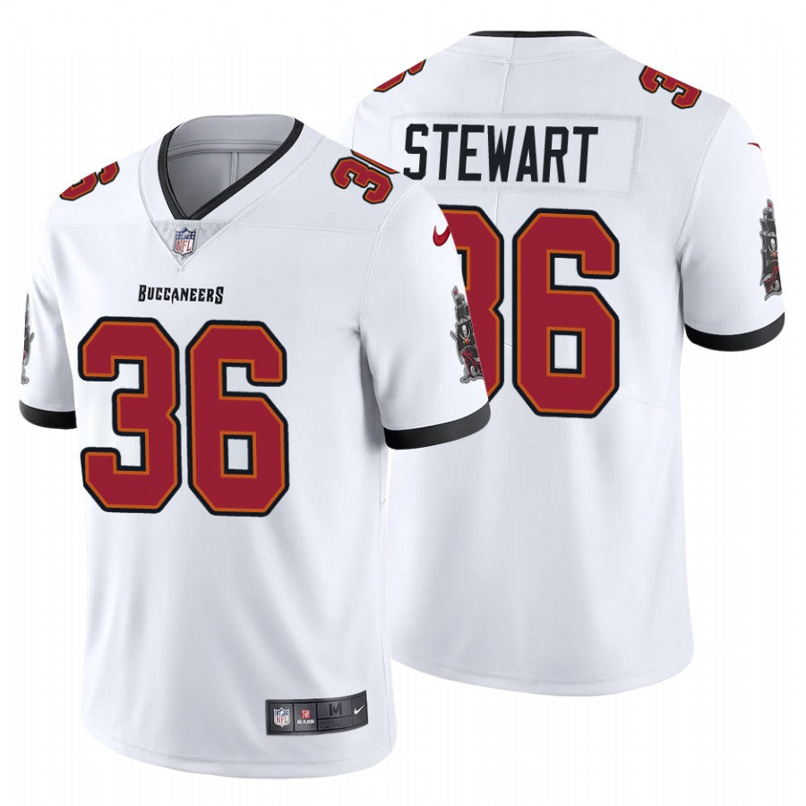 Mens Tampa Bay Buccaneers #36 MJ Stewart New White Vapor Untouchable Limited Stitched Jersey