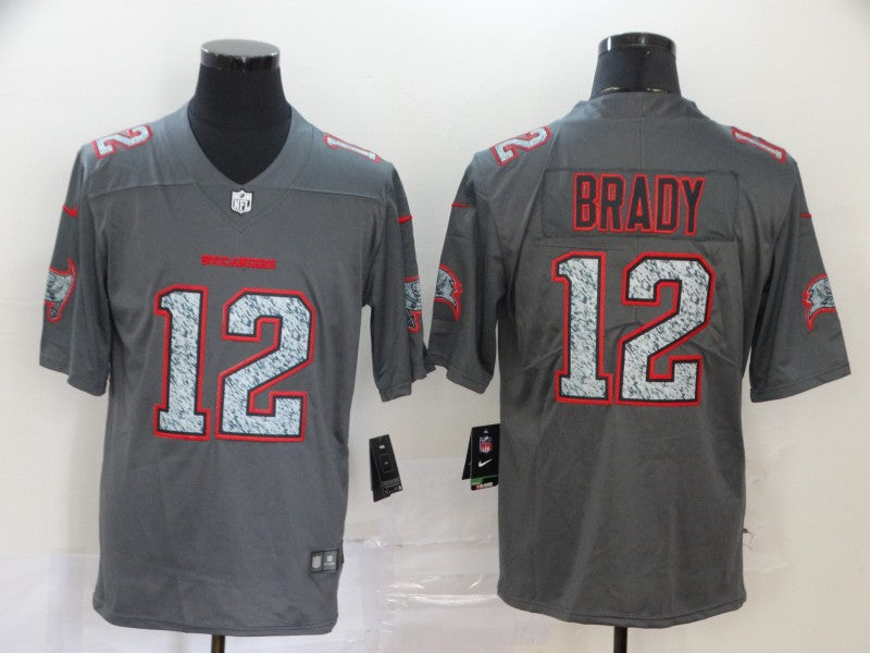Mens Tampa Bay Buccaneers #12 Tom Brady Gray Fashion Static Limited Stitched NFL Jersey