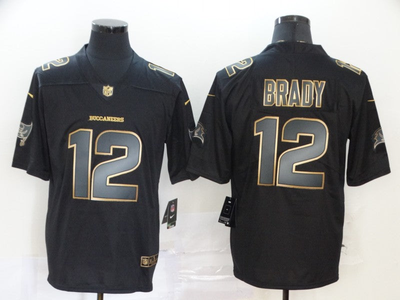 Mens Tampa Bay Buccaneers #12 Tom Brady 2019 Black Gold Edition Stitched NFL Jersey