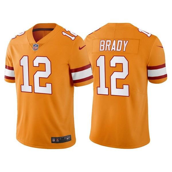 Mens Tampa Bay Buccaneers #12 Tom Brady Yellow Vapor Untouchable Limited Stitched Jersey