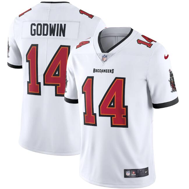 Mens Tampa Bay Buccaneers #14 Chris Godwin New White Vapor Untouchable Limited NFL Stitched Jersey