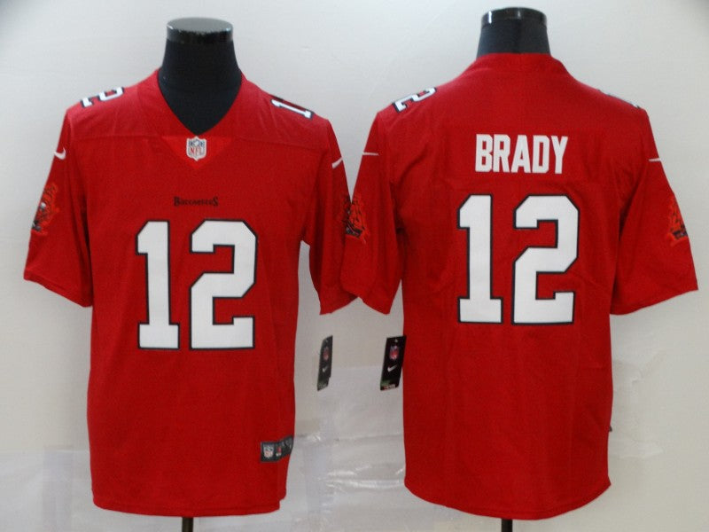 Mens Tampa Bay Buccaneers #12 Tom Brady Red Stitched NFL Jersey