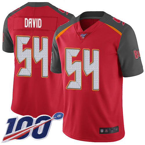 Mens Tampa Bay Buccaneers #54 Lavonte David Red 2019 100th Season Vapor Untouchable Limited Stitched NFL Jersey