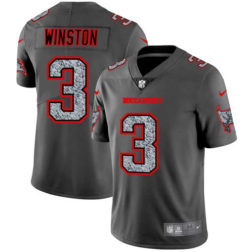 Mens Tampa Bay Buccaneers #3 Jameis Winston 2019 Gray Fashion Static Limited Stitched NFL Jersey