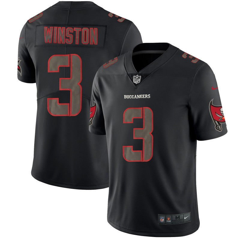 Mens Tampa Bay Buccaneers #3 Jameis Winston 2018 Black Impact Limited Stitched NFL Jersey