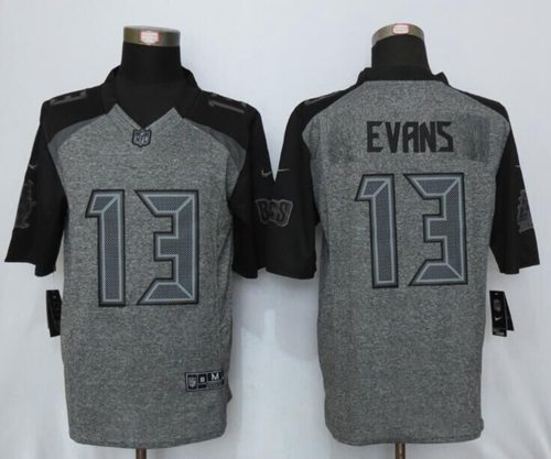 Nike Buccaneers #13 Mike Evans Gray Mens Stitched NFL Limited Gridiron Gray Jersey