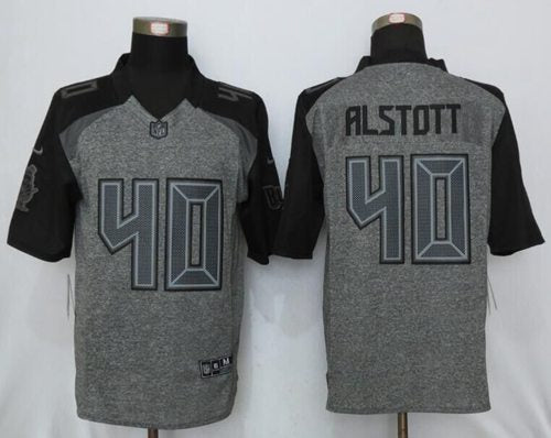 Nike Buccaneers #40 Mike Alstott Gray Mens Stitched NFL Limited Gridiron Gray Jersey
