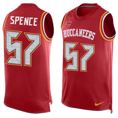 Nike Buccaneers #57 Noah Spence Red Team Color Mens Stitched NFL Limited Tank Top Jersey