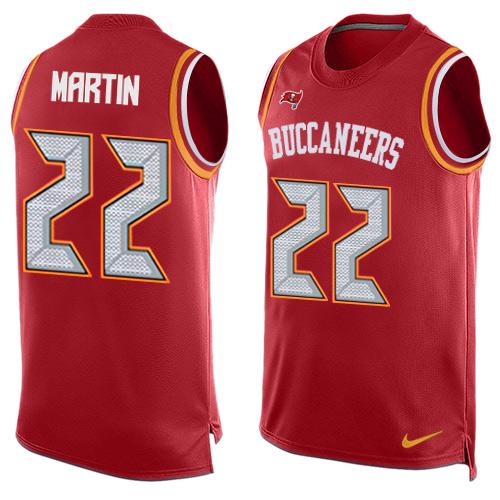 Nike Buccaneers #22 Doug Martin Red Team Color Mens Stitched NFL Limited Tank Top Jersey