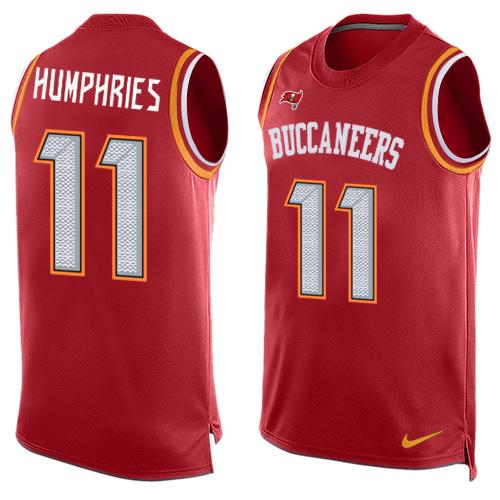 Nike Buccaneers #11 Adam Humphries Red Team Color Mens Stitched NFL Limited Tank Top Jersey