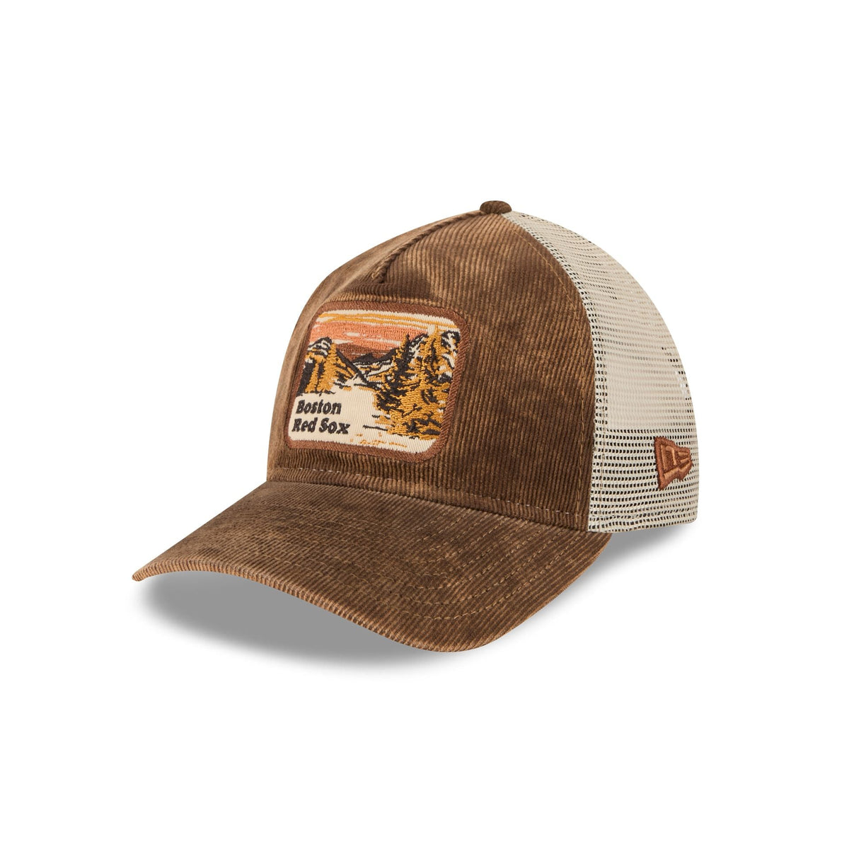 Boston Red Sox Vintage Landscape Brown 9TWENTY A-Frame Trucker Hat