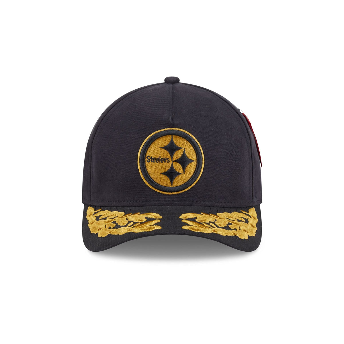 Alpha Industries x Pittsburgh Steelers Black 9FORTY M-Crown A-Frame Snapback Hat