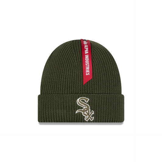 Alpha Industries x Chicago White Sox Olive Green Cuff Knit Hat