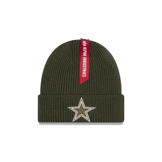 Alpha Industries x Dallas Cowboys Olive Green Cuff Knit Hat