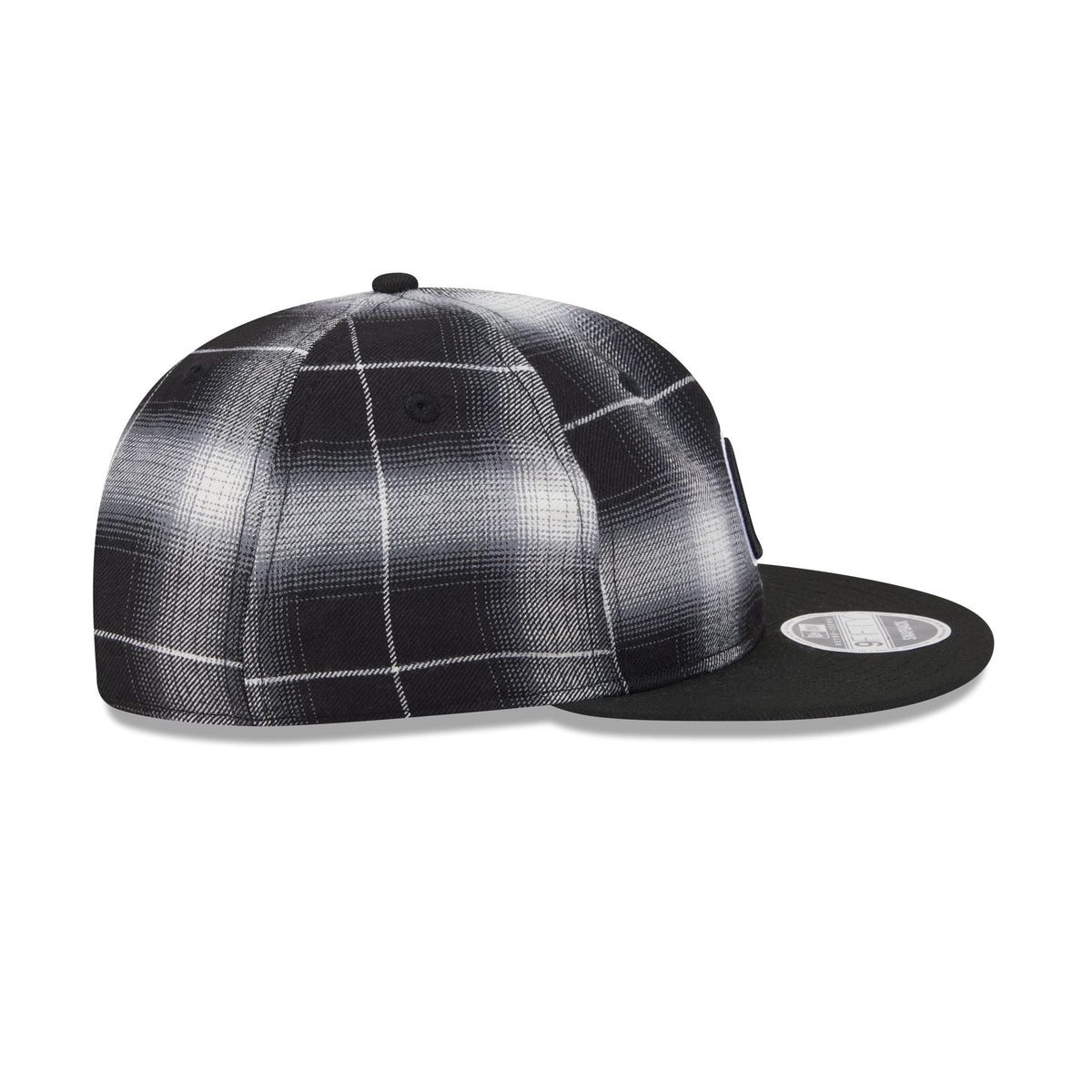 Chicago Cubs Black and White Plaid Retro Crown 9FIFTY Snapback Hat