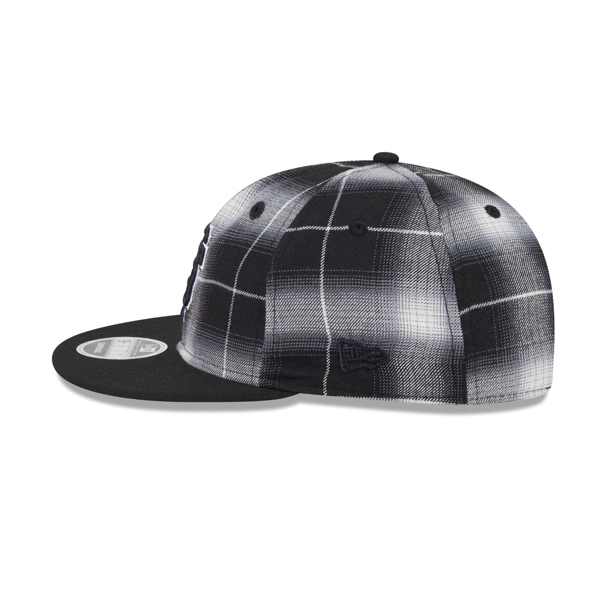 San Francisco Giants Black and White Plaid Retro Crown 9FIFTY Snapback Hat