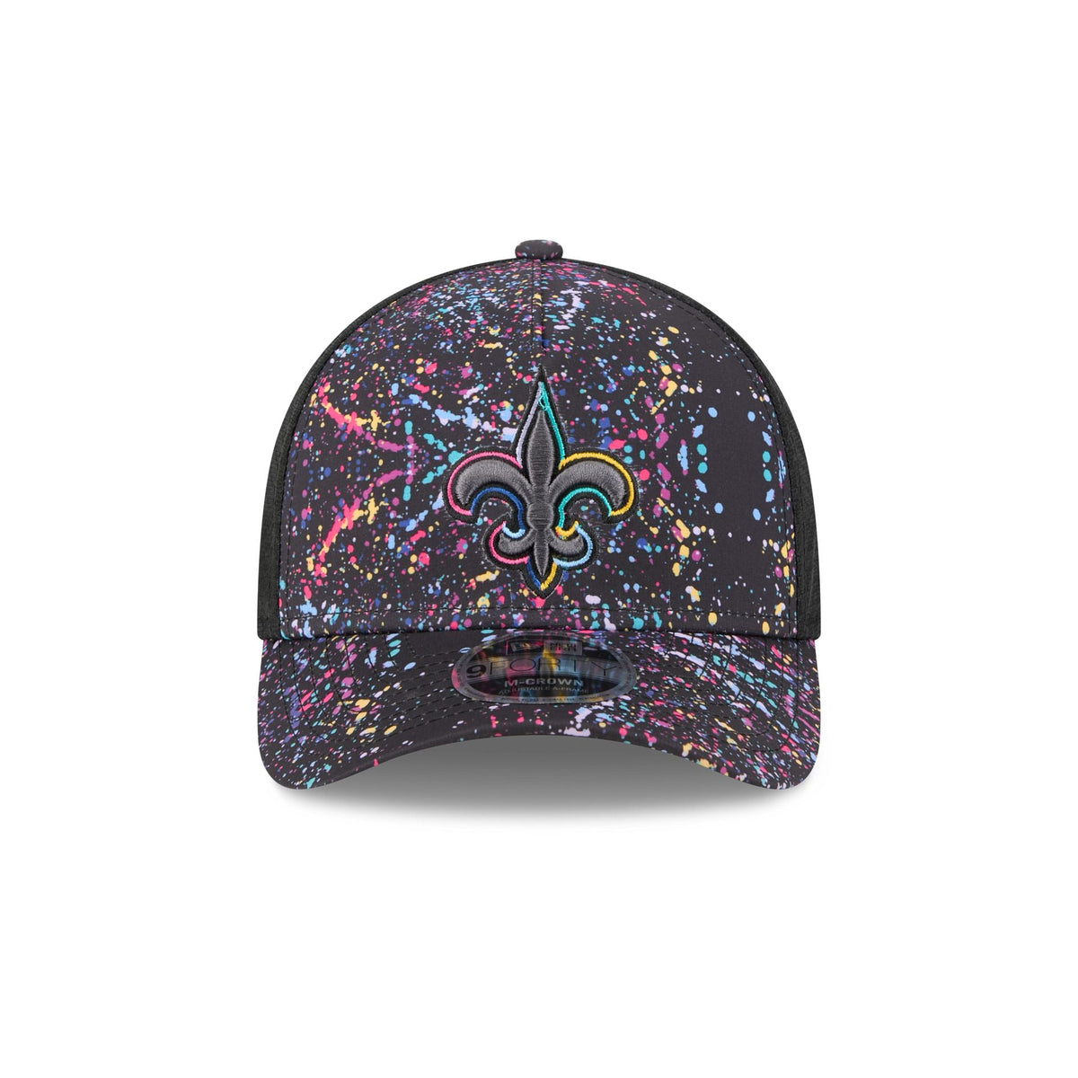 New Orleans Saints 2025 Crucial Catch 9FORTY M-Crown A-Frame Trucker Hat