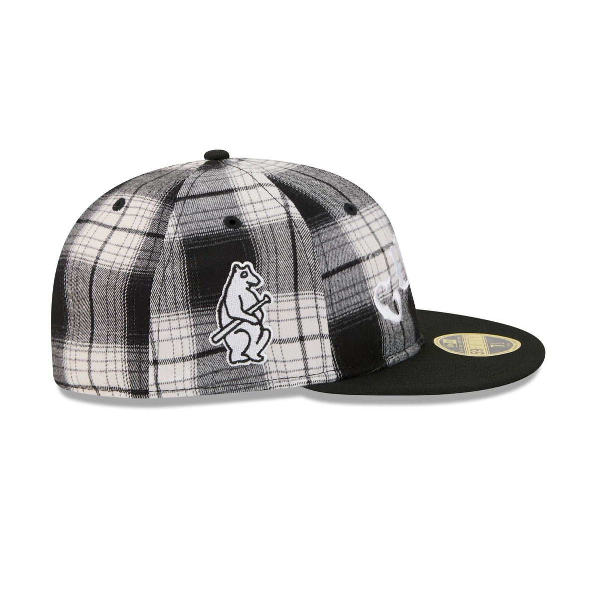 Chicago Cubs Grunge Plaid Retro Crown 59FIFTY Fitted Hat