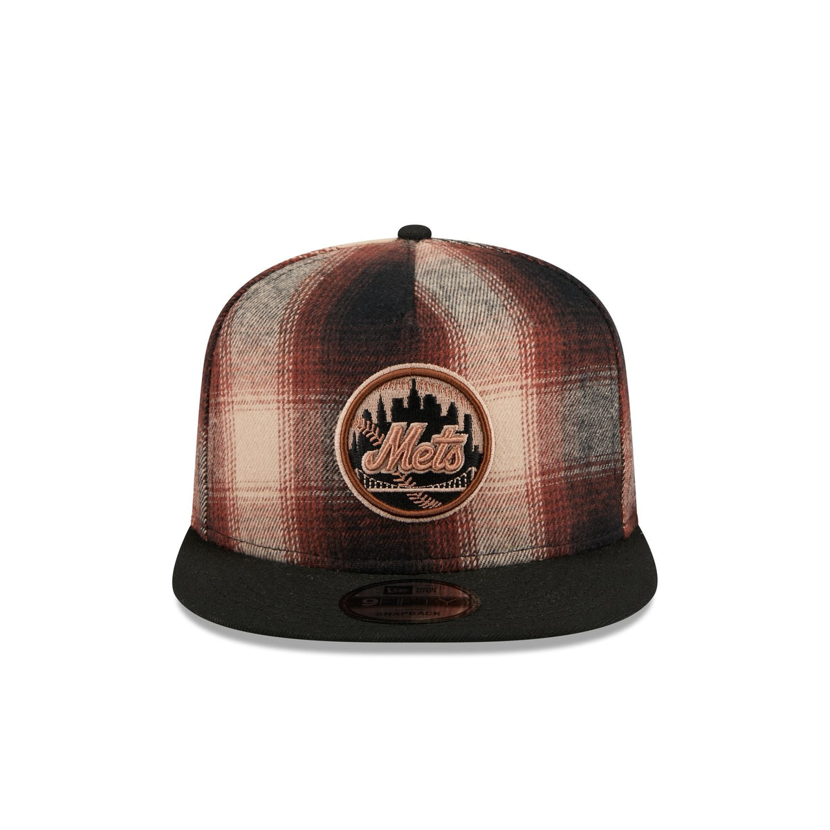 New York Mets Grunge Plaid 9FIFTY A-Frame Adjustable Hat