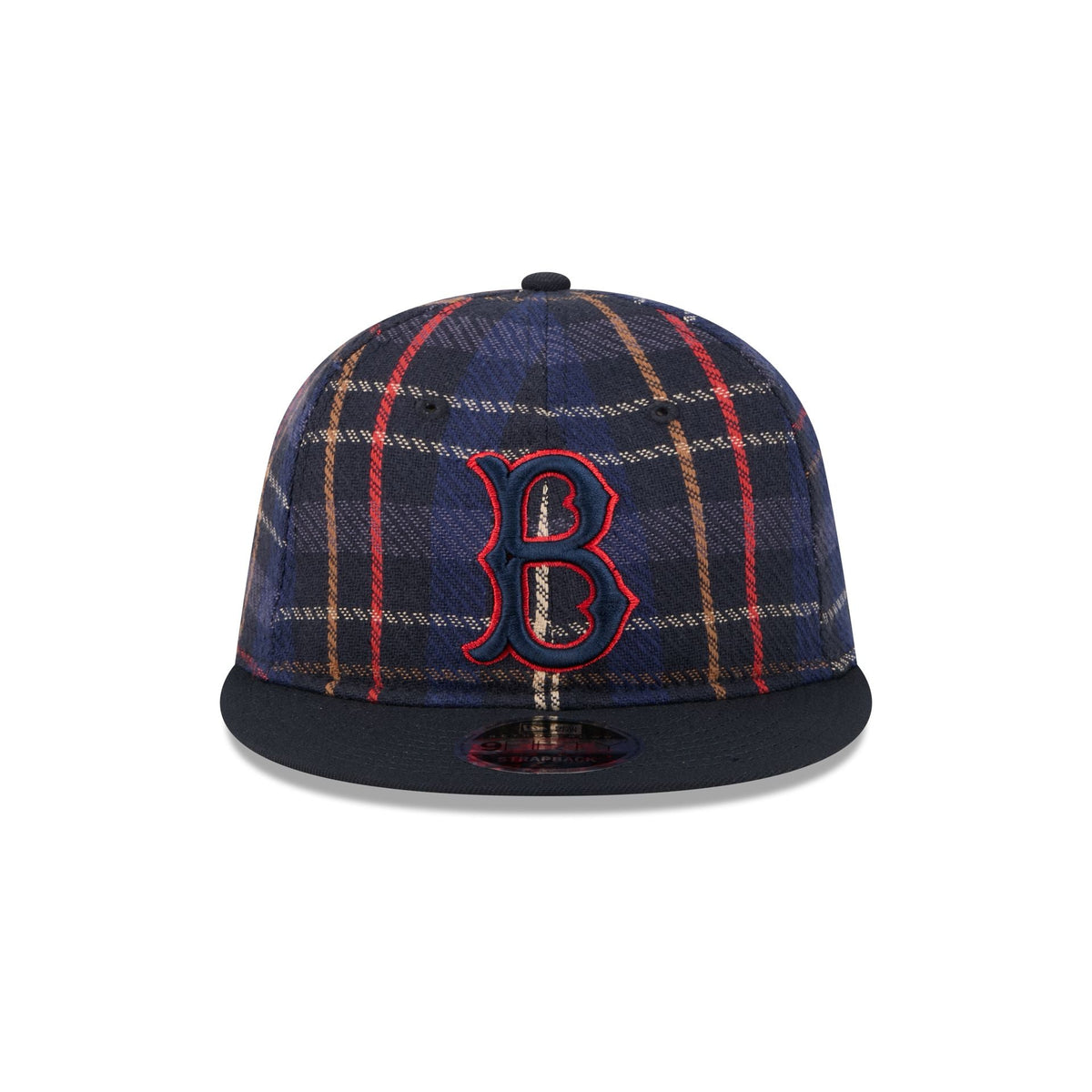 Brooklyn Dodgers Grunge Plaid Retro Crown 9FIFTY Adjustable Hat