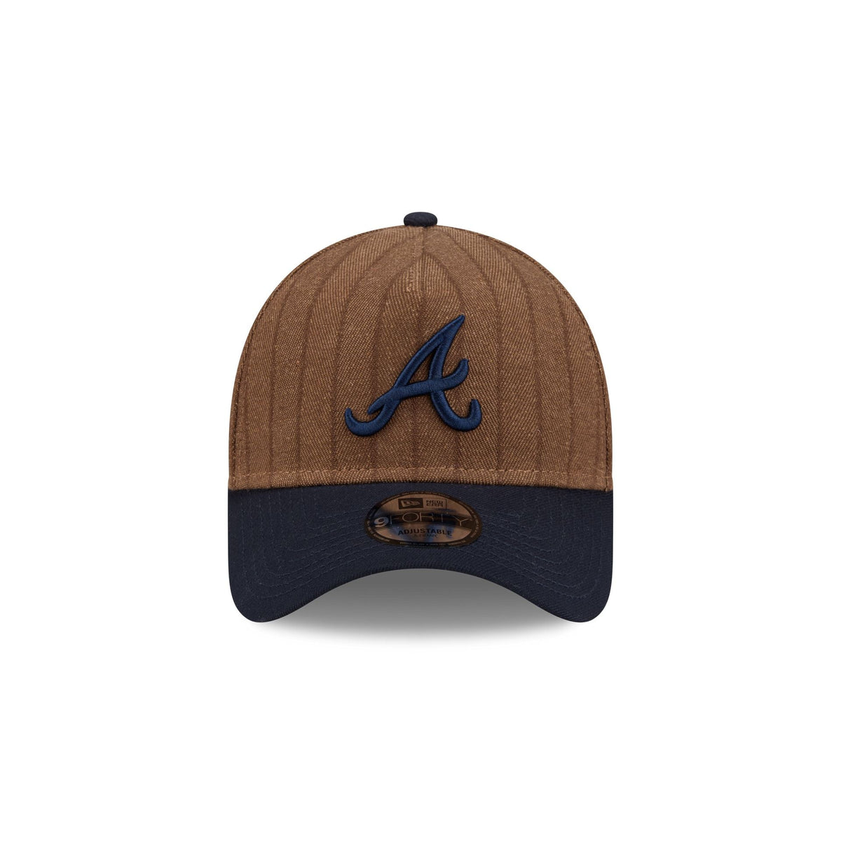 Atlanta Braves Three Looms Wool Pinstripe 9FORTY A-Frame Snapback Hat