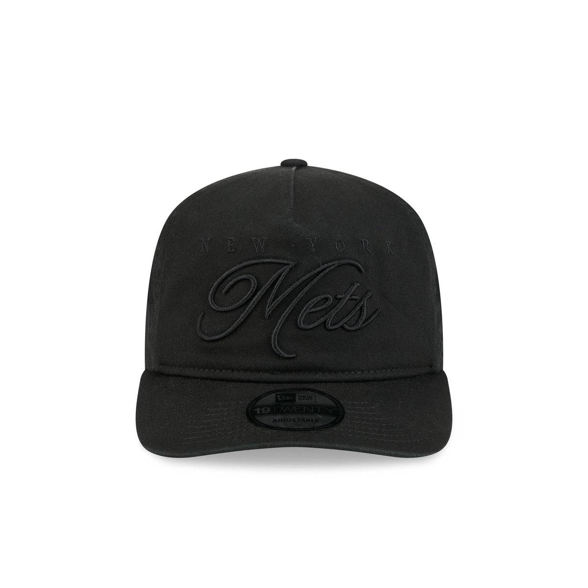 New York Mets All Black Scripted 19TWENTY Adjustable Hat