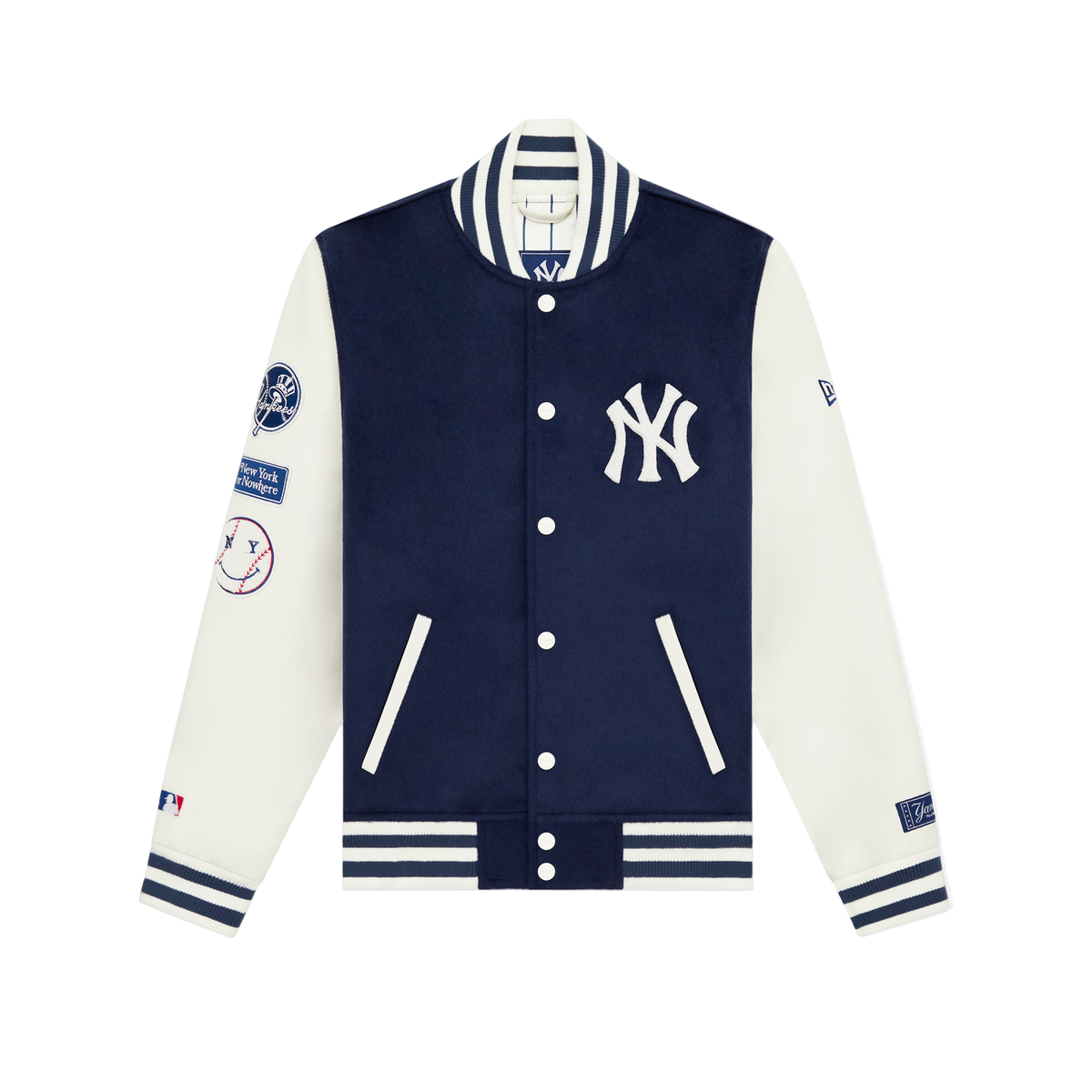 New York or Nowhere x New York Yankees Navy Motto Varsity Jacket